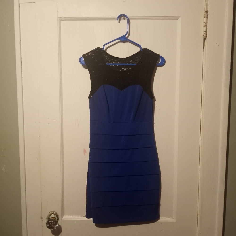 Sweet Storm Blue Lace Dress